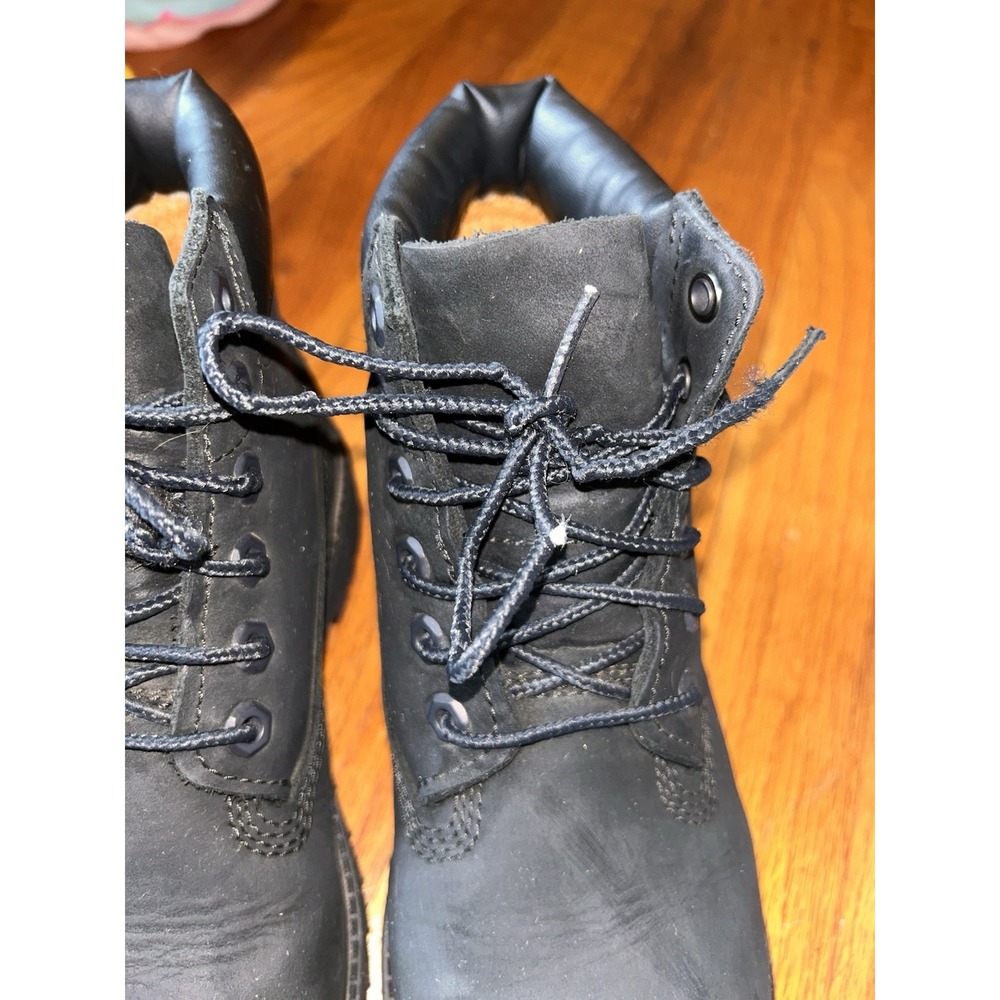 Timberland 6 Inch Premium Waterproof Boot Black Nubuck Youth 1 Fall Preppy - Picture 4 of 9